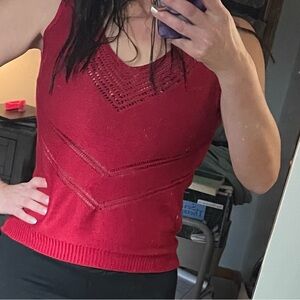 Women's Red Sleeveless Top